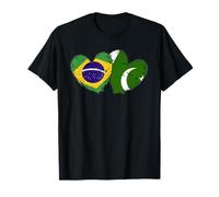 Drapeau du Brésil Pakistan en Forme de cœur Culture Pakistanaise brésilienne T-Shirt