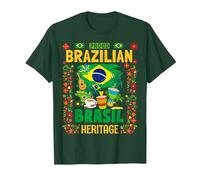 Drapeau du Brésil pour Femme - Idée de Tenue pour Femme - Drapeau brésilien T-Shirt, Homme, Vert Forêt, XL