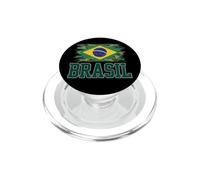 Drapeau du Brésil - Typographie de Camouflage - Fierté brésilienne en Lambeaux PopSockets PopGrip pour MagSafe