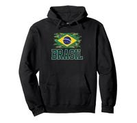 Drapeau du Brésil - Typographie de Camouflage - Fierté brésilienne en Lambeaux Sweat à Capuche