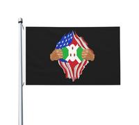 Drapeau du Burundi à déchirer à la main, drapeaux pour l'extérieur, 3 x 5 pieds, double face, en polyester robuste pour la maison, la cour, le festival, la décoration de jardin extérieur, drapeaux de