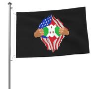 Drapeau du Burundi à déchirer à la main, drapeaux pour l'extérieur, bannière robuste double face de 2 x 3 pieds, pour la maison, la cour, le festival, le jardin extérieur, décoration, drapeau de bienv