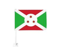 Drapeau du Burundi de 30,5 x 45,7 cm - Drapeau double face pour fenêtre de voiture avec impression résistante à la décoloration, drapeau de décoration automobile de qualité supérieure pour événements