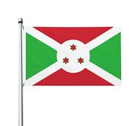 Drapeau du Burundi, drapeaux d'extérieur, 90 x 150 cm, double face, en polyester robuste, pour la maison, la cour, le festival, la décoration de jardin extérieur, drapeaux de bienvenue