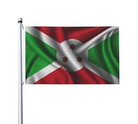 Drapeau du Burundi en soie, 90 x 150 cm, double face, en polyester robuste, pour l'extérieur, la maison, la cour, le festival, la décoration de jardin extérieur, drapeaux de bienvenue
