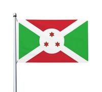 Drapeau du Burundi imprimé double face, 0,9 x 1,5 m, léger et résistant aux couleurs avec boutonnières, idéal pour les fêtes en plein air et les jardins.