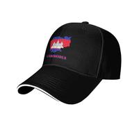 Drapeau du Cambodge Carte du Cambodge Unisexe Casquette De Baseball Classic Baseball Cap Anti-Soleil Casquette Trucker pour Extérieur Été Voyage