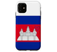 Drapeau du Cambodge - Cœur fière du Patrimoine - Fête Nationale Coque pour iPhone 11