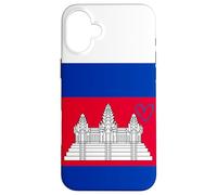 Drapeau du Cambodge - Cœur fière du Patrimoine - Fête Nationale Coque pour iPhone 16 Plus