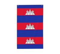 Drapeau du Cambodge - Décoration extérieure - Toutes saisons - Motif simple face - Pour cour, porche, terrasse