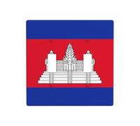 Drapeau du Cambodge Double Gang Plaque Murale Interrupteur Décor Taille Standard - 11,4 x 11,4 cm