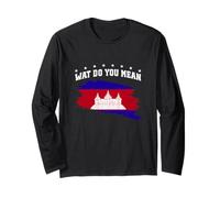 Drapeau du Cambodge USA Couleurs Pride Heritage Khmer Pride Fun Joke Manche Longue