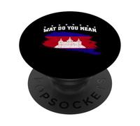 Drapeau du Cambodge USA Couleurs Pride Heritage Khmer Pride Fun Joke PopSockets PopGrip Adhésif