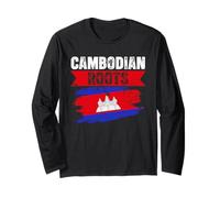 Drapeau du Cambodge USA Couleurs Pride Heritage Khmer Pride Manche Longue