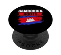 Drapeau du Cambodge USA Couleurs Pride Heritage Khmer Pride PopSockets PopGrip Adhésif