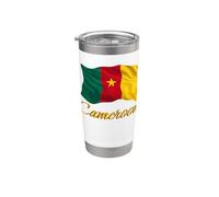 Drapeau du Cameroun Afrique Hommes Femmes Enfants Cameroun Gobelet isotherme en acier inoxydable double paroi