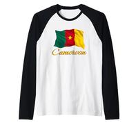 Drapeau du Cameroun Afrique Hommes Femmes Enfants Cameroun Manche Raglan