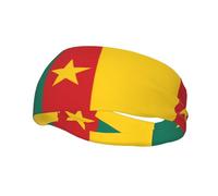 Drapeau du Cameroun Bandeau de sport décoratif à la mode, respirant, doux et évacuant la transpiration, fabriqué en 100 % polyester