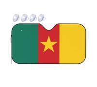 Drapeau du Cameroun : c'est un pare-soleil de pare-brise de voiture, qui ne prend pas trop de place et protège l'environnement à l'intérieur de la voiture.