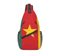 Drapeau du Cameroun C'est un sac à bandoulière décontracté pour homme avec une grande capacité de stockage et une poche plaquée de chaque côté., noir, taille unique