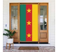 Drapeau du Cameroun - Couverture de porte décorée - Bannière imprimée - À suspendre au mur - Décoration de fête