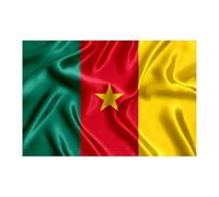 Drapeau du Cameroun, Drapeau 90 cm x 150 cm, Grand avec Attache pour Mât et Cordons pour Fixation, Léger, pour Sports, Football, Bâtiments, (Cameroun 1 pièce)