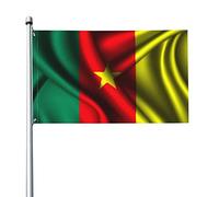 Drapeau Du Cameroun Drapeau De Jardin Drôle Drapeaux De Jardin Durable Drapeaux Décoratif Pour Porche Extérieure Balcon 90X150Cm