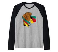 Drapeau du Cameroun Handfist Cameroun Pride Camerounaise Racines camerounaises Manche Raglan