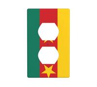 Drapeau du Cameroun Plaque murale Duplex Prise murale Taille standard 1-Gang, polycarbonate thermoplastique.