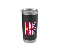 Drapeau du Cameroun UK Heritage Camerounais britannique Gobelet isotherme en acier inoxydable double paroi