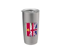 Drapeau du Cameroun UK Heritage Camerounais britannique Gobelet isotherme en acier inoxydable double paroi