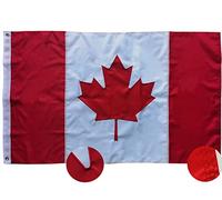 Drapeau du Canada - 90 x 150 cm - Feuille d'érable brodée avec rayures cousues - Extérieur et intérieur - Polyester 210D robuste - Œillets en laiton canada flag Canadian flag