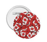Drapeau du Canada Broche Badge Rond Bouton Pin pour décorer Chapeau Chemise Vêtements Sac Accessoires S