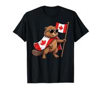 Drapeau du Canada Castor pour Hommes, Femmes, Enfants drôles Canadiens T-Shirt