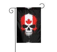 Drapeau du Canada, crâne, drapeau imprimé 30,5 x 45,7 cm, drapeau de jardin vertical double face, drapeau décoratif d'intérieur et d'extérieur