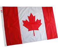 Drapeau du Canada de qualité supérieure - 0,9 x 1,8 m - Proportion officielle 1:2-91,4 x 183 cm - Feuille d'érable brodée - Nylon Oxford 210D - Drapeaux canadiens - Quadruple coutures - Drapeaux Ca