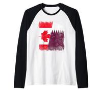 Drapeau du Canada et du Qatar | Canadian Qatari Roots Manche Raglan