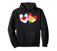 Drapeau du Canada Kurdistan en Forme de cœur Fierté kurde canadienne Sweat à Capuche