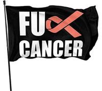 Drapeau du cancer de l'utérus ou de l'endomètre Fuck 3 x 5 pieds imprimé sur un côté Bannière du drapeau de la famille de bienvenue