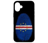 Drapeau du Cap Verde avec Empreintes digitales dans Mon ADN - Cadeau pour Cabo Verdean Coque pour iPhone 16 Plus