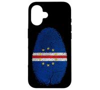 Drapeau du Cap Verde avec Empreintes digitales dans Mon ADN - Cadeau pour Cabo Verdean Coque pour iPhone 16