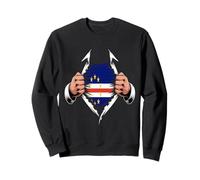 Drapeau du Cap-Vert Graphique déchiré Fierté Cap-Verdienne Sweatshirt