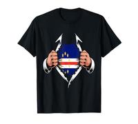 Drapeau du Cap-Vert Graphique déchiré Fierté Cap-Verdienne T-Shirt
