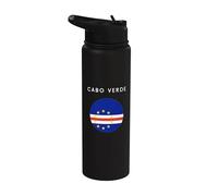 Drapeau du Cap-Vert - Souvenir minimaliste pour amoureux des voyages Stainless Steel Insulated Water Bottle