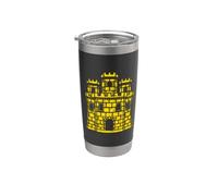 Drapeau du château du Royaume des Castiles Espagne Symbole du Castillan Gobelet isotherme en acier inoxydable double paroi