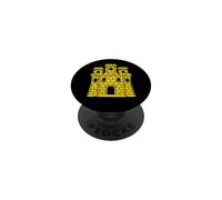 Drapeau du château du Royaume des Castiles Espagne Symbole du Castillan PopSockets PopGrip Adhésif