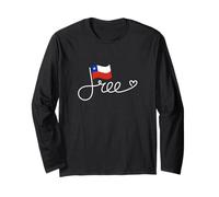 Drapeau du Chili Gratuit - Word Art de la liberté chilienne Manche Longue