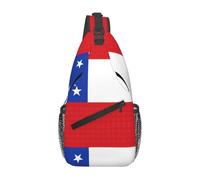 Drapeau du Chili Sac de poitrine à bretelles réglables en diagonale Haute capacité Sport Voyage Travail Usage quotidien, Noir , Taille unique