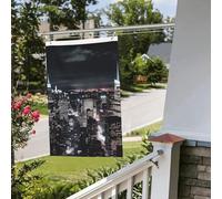 Drapeau du ciel nocturne de New York - Pour extérieur et intérieur - Printemps, été, automne, hiver - Drapeaux de jardin avec œillets verticaux double face - Bannière pour décorations de cour