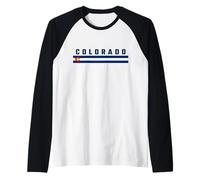 Drapeau du Colorado, Colorado - Denver en lettres majuscules Manche Raglan